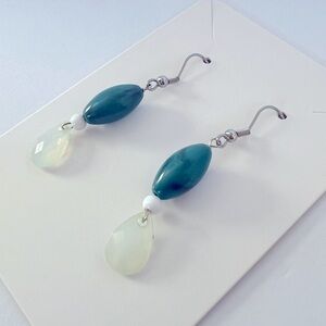 Cute, trendy handcrafted dangle earrings. Bead, wood, stone,crystals. S/G plated